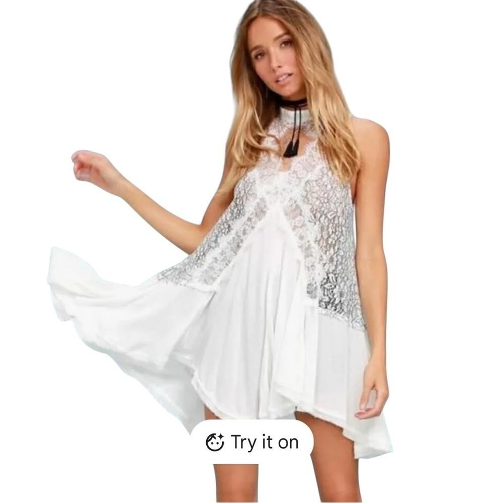 Free People White Lace Women's Dress